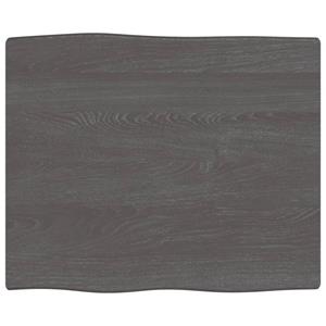 VidaXL Tafelblad natuurlijke rand 60x50x2 cm eikenhout donkerbruin