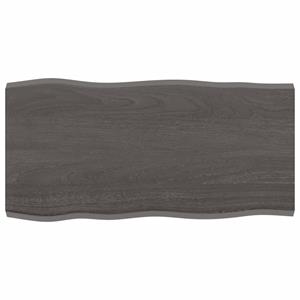 VidaXL Tafelblad natuurlijke rand 80x40x2 cm eikenhout donkerbruin