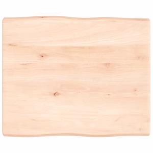 VidaXL Tafelblad natuurlijke rand 60x50x4 cm massief eikenhout