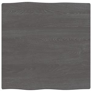 VidaXL Tafelblad natuurlijke rand 60x60x2 cm eikenhout donkerbruin