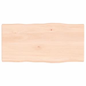 VidaXL Tafelblad natuurlijke rand 80x40x4 cm massief eikenhout