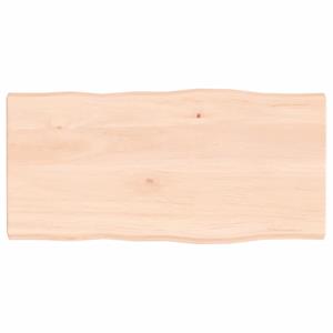 VidaXL Tafelblad natuurlijke rand 80x40x4 cm massief eikenhout