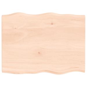 VidaXL Tafelblad natuurlijke rand 80x60x2 cm massief eikenhout