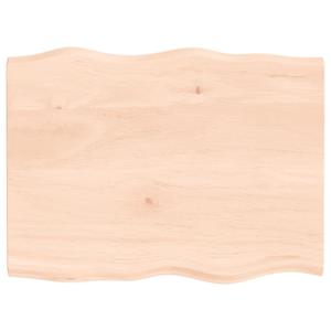 VidaXL Tafelblad natuurlijke rand 80x60x2 cm massief eikenhout