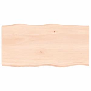 VidaXL Tafelblad natuurlijke rand 100x50x2 cm massief eikenhout