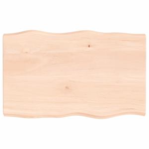 VidaXL Tafelblad natuurlijke rand 80x50x4 cm massief eikenhout