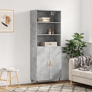 VidaXL Hoge kast 69,5x34x180 cm bewerkt hout betongrijs