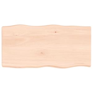 VidaXL Tafelblad natuurlijke rand 80x40x6 cm massief eikenhout