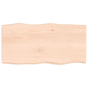 VidaXL Tafelblad natuurlijke rand 80x40x6 cm massief eikenhout