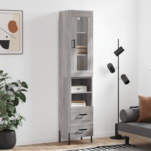 VidaXL Hoge kast 34,5x34x180 cm bewerkt hout grijs sonoma eikenkleurig