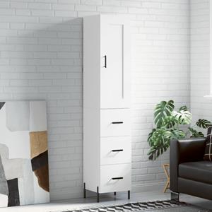 VidaXL Hoge kast 34,5x34x180 cm bewerkt hout wit