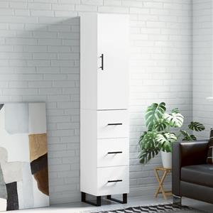 VidaXL Hoge kast 34,5x34x180 cm bewerkt hout wit
