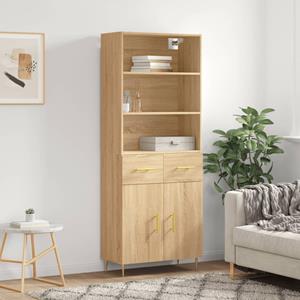 VidaXL Hoge kast 69,5x34x180 cm bewerkt hout sonoma eikenkleurig
