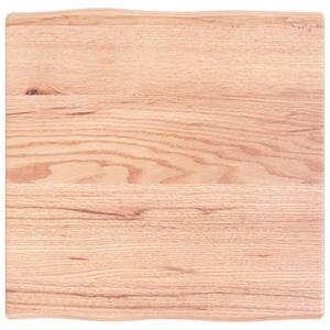 VidaXL Tafelblad natuurlijke rand 60x60x4 cm eikenhout lichtbruin