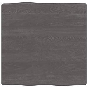 VidaXL Tafelblad natuurlijke rand 60x60x4 cm eikenhout donkerbruin