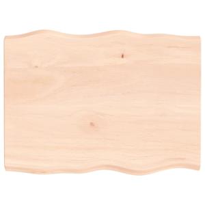 VidaXL Tafelblad natuurlijke rand 80x60x4 cm massief eikenhout