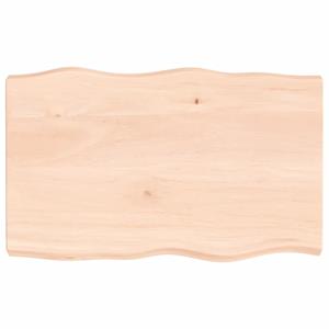 VidaXL Tafelblad natuurlijke rand 80x50x6 cm massief eikenhout