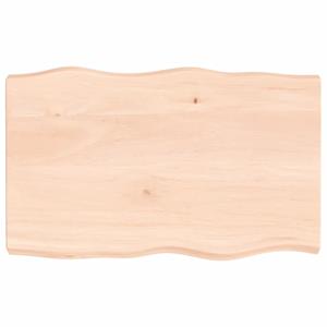 VidaXL Tafelblad natuurlijke rand 80x50x6 cm massief eikenhout