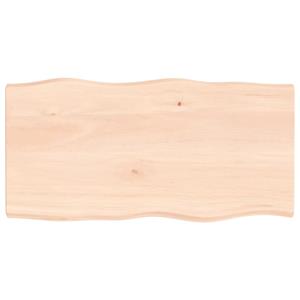 VidaXL Tafelblad natuurlijke rand 100x50x4 cm massief eikenhout