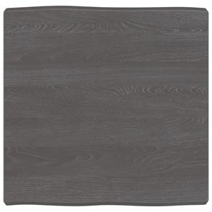 VidaXL Tafelblad natuurlijke rand 60x60x6 cm eikenhout donkerbruin