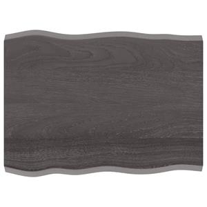 VidaXL Tafelblad natuurlijke rand 80x60x4 cm eikenhout donkerbruin