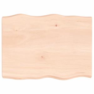 VidaXL Tafelblad natuurlijke rand 80x60x6 cm massief eikenhout