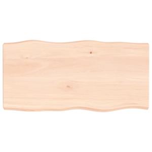 VidaXL Tafelblad natuurlijke rand 100x50x6 cm massief eikenhout