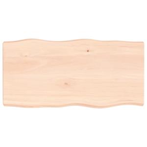 VidaXL Tafelblad natuurlijke rand 100x50x6 cm massief eikenhout