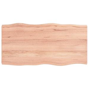 VidaXL Tafelblad natuurlijke rand 100x50x4 cm eikenhout lichtbruin