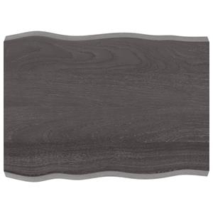 VidaXL Tafelblad natuurlijke rand 80x60x6 cm eikenhout donkerbruin