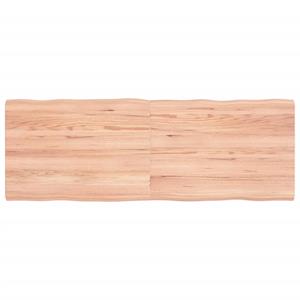 VidaXL Tafelblad natuurlijke rand 140x50x4 cm eikenhout lichtbruin