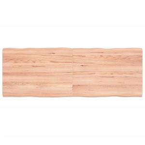 VidaXL Tafelblad natuurlijke rand 140x50x4 cm eikenhout lichtbruin