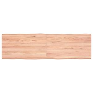 VidaXL Tafelblad natuurlijke rand 140x40x6 cm eikenhout lichtbruin