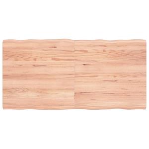 VidaXL Tafelblad natuurlijke rand 120x60x4 cm eikenhout lichtbruin