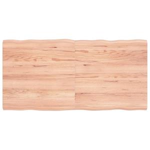 VidaXL Tafelblad natuurlijke rand 120x60x4 cm eikenhout lichtbruin