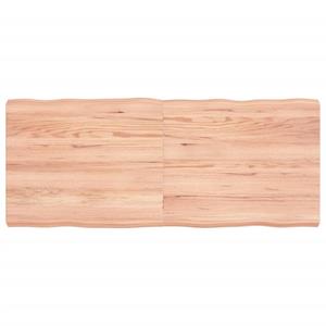 VidaXL Tafelblad natuurlijke rand 120x50x6 cm eikenhout lichtbruin