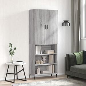 VidaXL Hoge kast 69,5x34x180 cm bewerkt hout grijs sonoma eikenkleurig