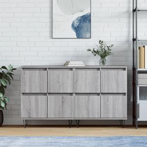 VidaXL Dressoirs 2 st bewerkt hout grijs sonoma eikenkleurig