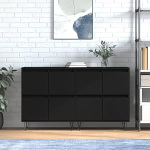 VidaXL Dressoirs 2 st bewerkt hout zwart