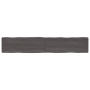 Tafelblad natuurlijke rand 220x40x4 cm eikenhout donkergrijs