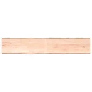 VidaXL Tafelblad natuurlijke rand 220x40x6 cm massief eikenhout