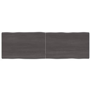 Tafelblad natuurlijke rand 160x50x6 cm eikenhout donkergrijs