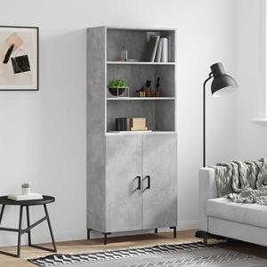 VidaXL Hoge kast 69,5x34x180 cm bewerkt hout betongrijs