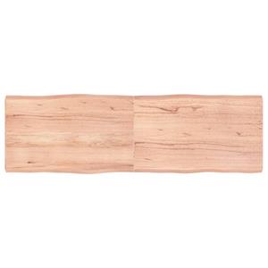 VidaXL Tafelblad natuurlijke rand 160x50x6 cm eikenhout lichtbruin