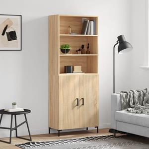 VidaXL Hoge kast 69,5x34x180 cm bewerkt hout sonoma eikenkleurig
