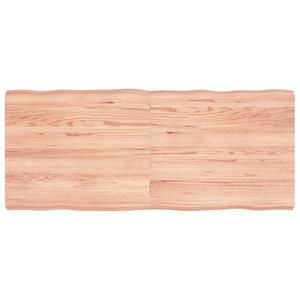 VidaXL Tafelblad natuurlijke rand 140x60x6 cm eikenhout lichtbruin