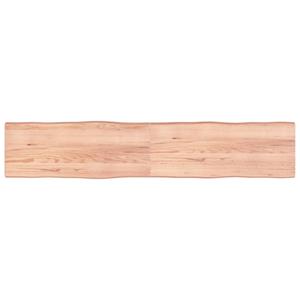 VidaXL Tafelblad natuurlijke rand 200x40x6 cm eikenhout lichtbruin