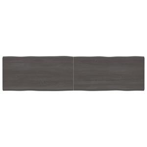 Tafelblad natuurlijke rand 200x50x4 cm eikenhout donkergrijs