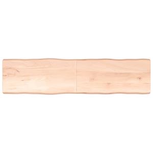 VidaXL Tafelblad natuurlijke rand 200x50x6 cm massief eikenhout