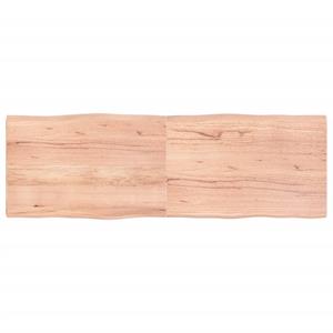 VidaXL Tafelblad natuurlijke rand 180x60x4 cm eikenhout lichtbruin